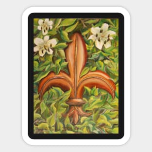 Fleur de Lis with Magnolias Sticker